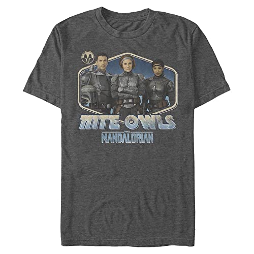 Star Wars Unisex Nite Owls Organic Short Sleeve T-Shirt, Melange Black, L von Star Wars