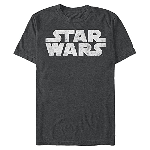 Star Wars Unisex Simplest Logo Organic Short Sleeve T-shirt, Melange Black, XXL von Star Wars