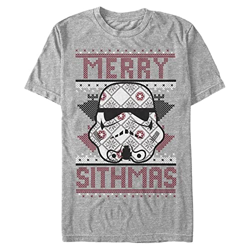 Star Wars Unisex Sith Sweater Organic Short Sleeve T-Shirt, Melange Grey, XXL von Star Wars