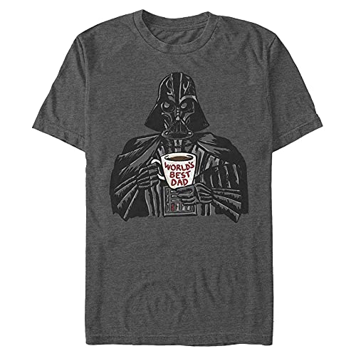 Star Wars Unisex Vader Dad Mug Organic Short Sleeve T-shirt, Melange Black, S von Star Wars