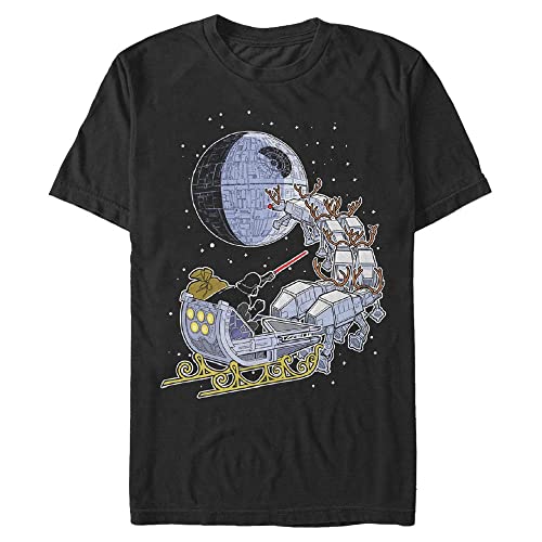 Star Wars Unisex Vader Sleigh Organic Short Sleeve T-shirt, Schwarz, XL von Star Wars