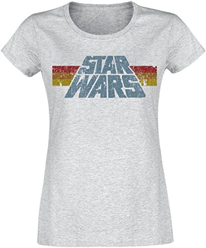 Star Wars Vintage 77 Frauen T-Shirt grau meliert S 97% Baumwolle, 3% Polyester Fan-Merch, Filme von Star Wars