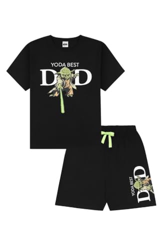 Star Wars Yoda Best Dad Herren Pyjama-Set, kurz, Schwarz , XL von Star Wars