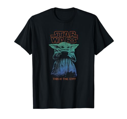 Star Wars: The Mandalorian Baby Yoda Holding Cup Color Faded T-Shirt von Star Wars