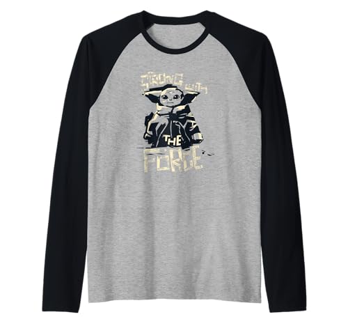 Star Wars: The Mandalorian Baby Yoda Strong With The Force Raglan von Star Wars