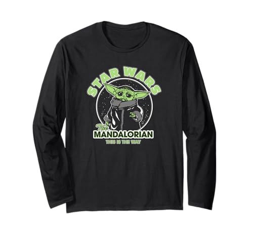 Star Wars: The Mandalorian Baby Yoda This Is The Way Logo Langarmshirt von Star Wars