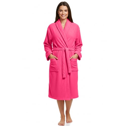 Star and Stripes, Fuchsie Heißes Pink Baumwoll-Bademantel, Small/Medium von Star and Stripes