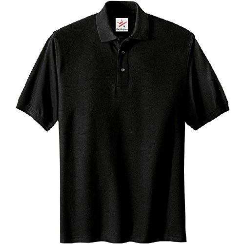 XX-Large Schwarz Qualitäts Polo Shirt mit Vorderseite-Placket und Knopf ideal als Arbeits- oder Freizeitkleidung von Star and Stripes