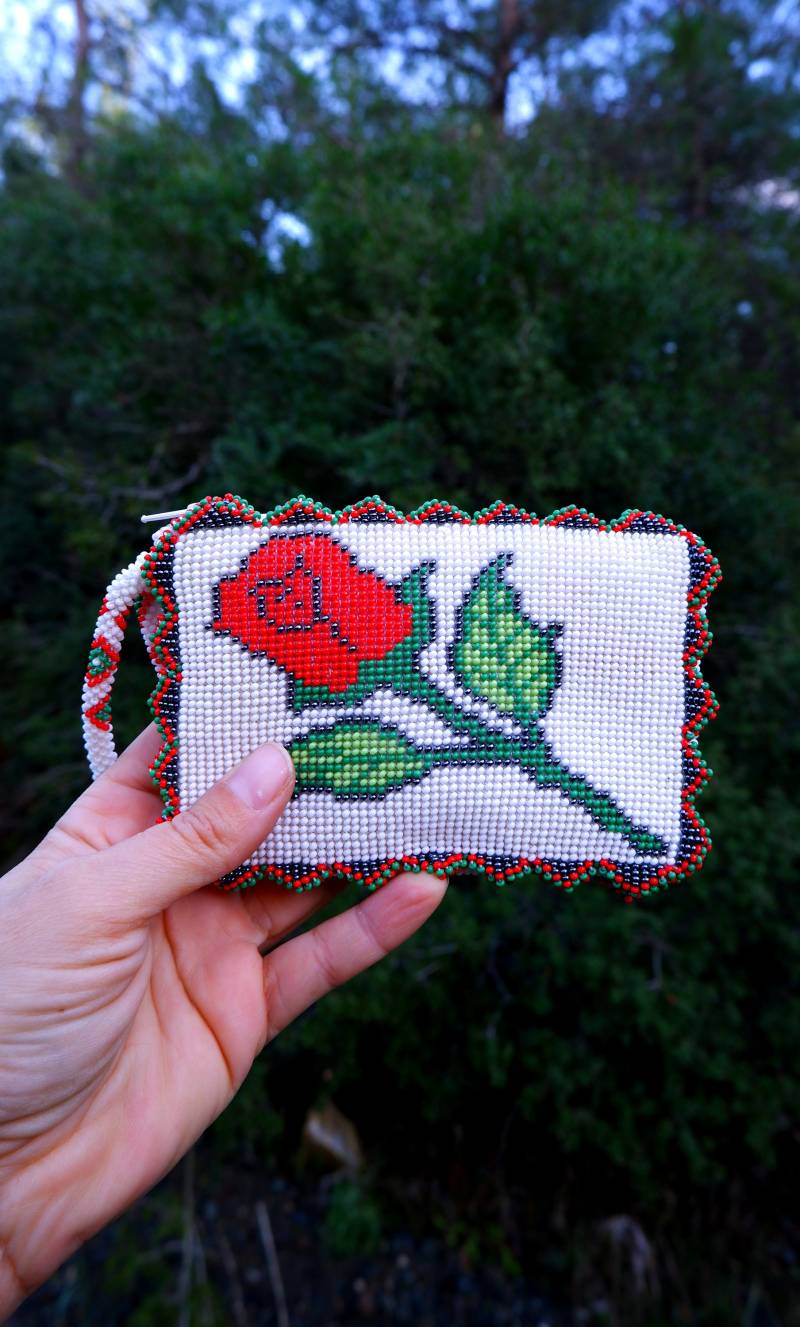 Vintage Perlen Geldbörse Handgemachte Perlenarbeit Portemonnaie von StarBags