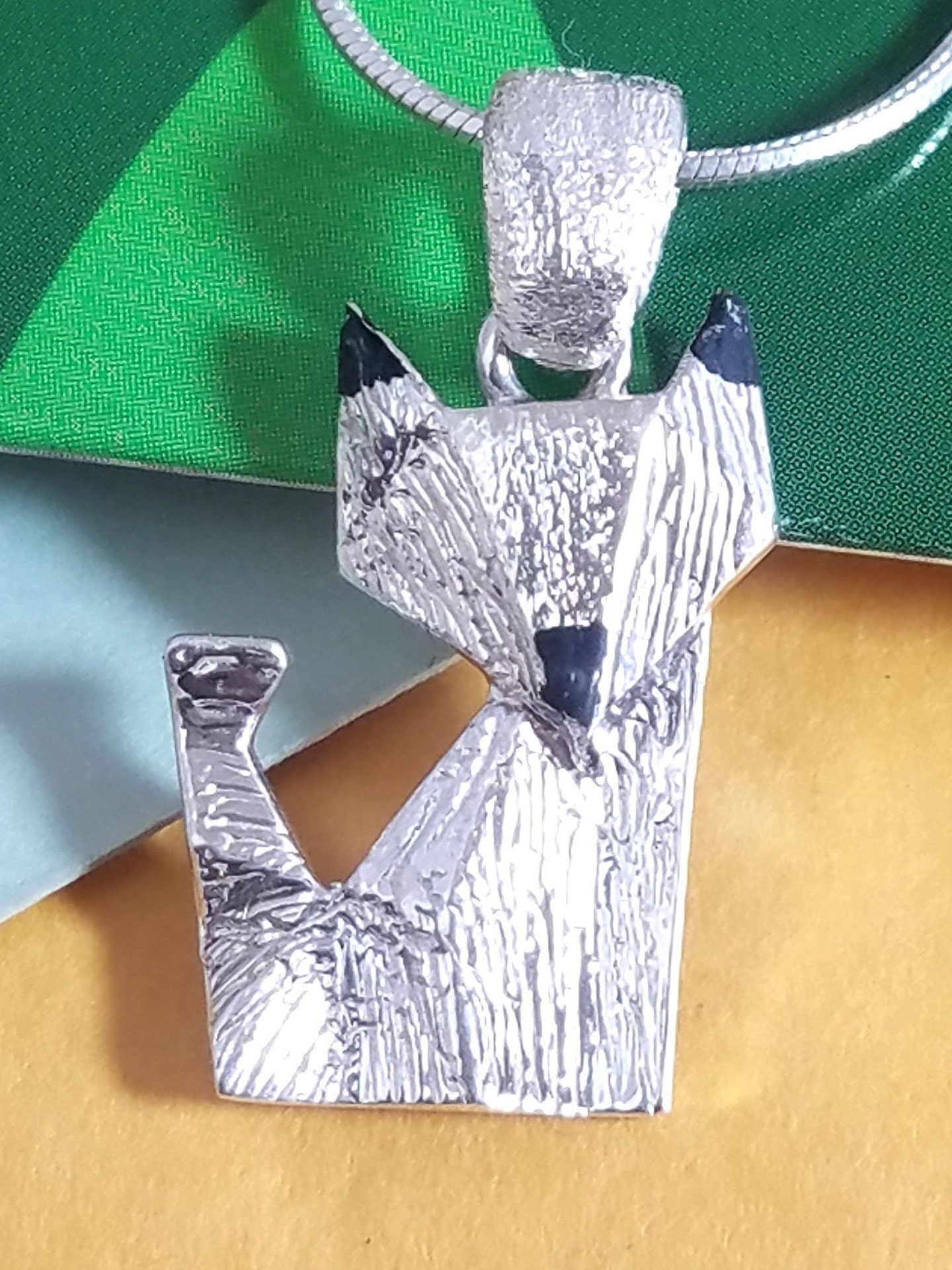 2064" Die Fox Halskette 925 Sterling Silber Schwarz Emaillierte Sgiftte Geschenk Für Sie 2064" Die Fox Halskette 925 Sterling Silber Schwarz Emaillierte Sgiftte Geschenk Für Sie von StarBuckJewelry