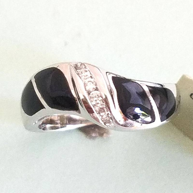 2080# Damen Schwarz Onix Ring Mit Cz 925 Sterlingsilber, Geschenk Für Sie von StarBuckJewelry