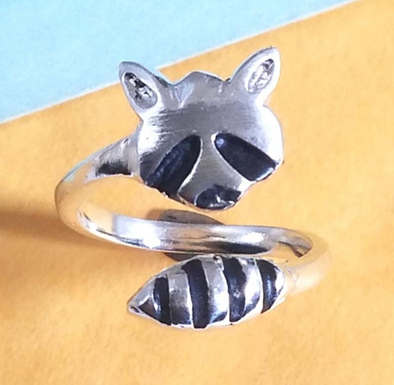 Der Tier Design Waschbär 925 Sterling Silber Ring - Verstellbarer Geschenk Für Ihn #2018 von StarBuckJewelry