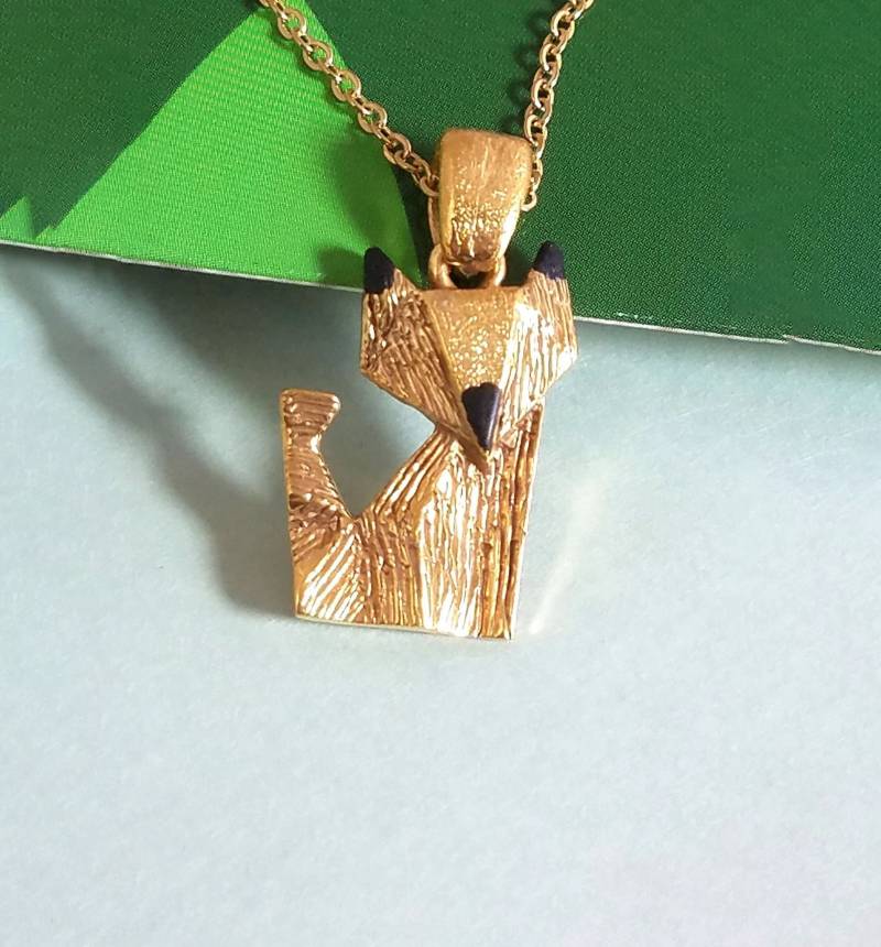 Exklusiver Goldener Fuchs in Schwarz Emailliert - Personalisierte Halskette Geschenk Für Paare Geburtstagsgeschenke Geschenke #2065 von StarBuckJewelry
