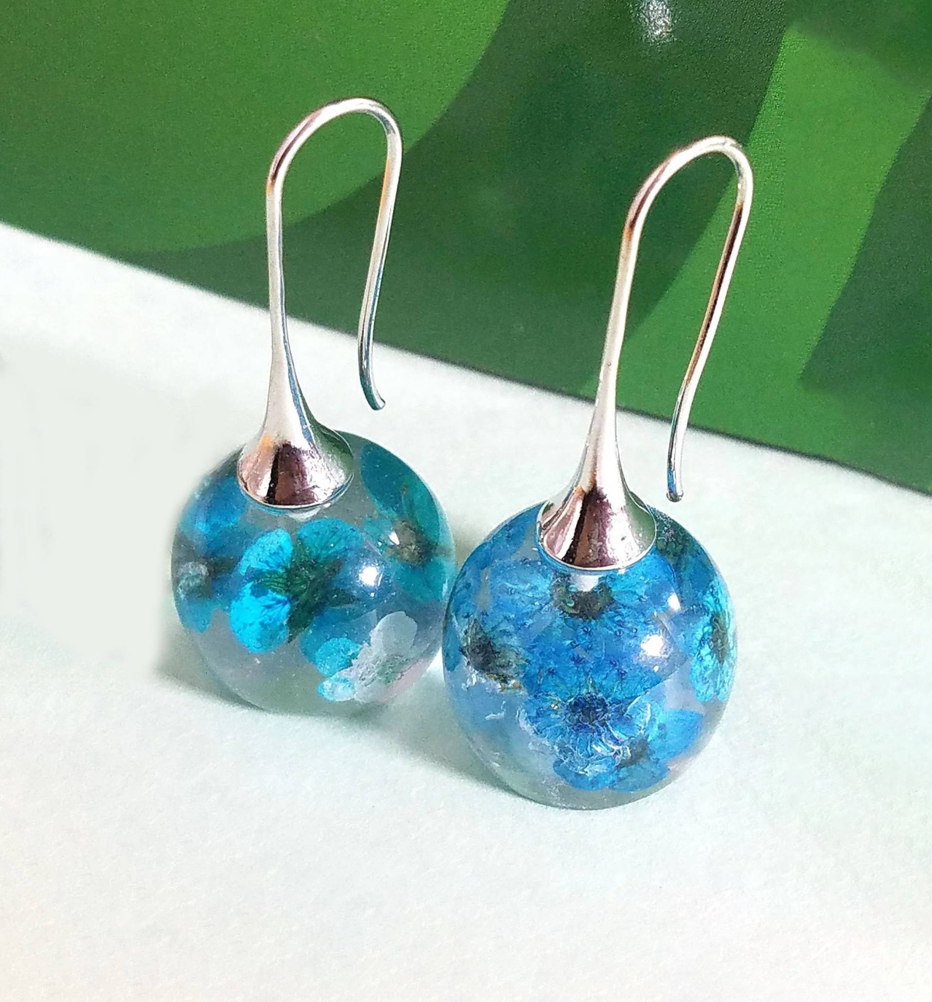 Premium Echte Glasblüte Türkis Farbe Tropfen Ohrringe - Boho Geschenke Für Sie Minimalist #2052 Premium Echte Glasblüte Türkis Farbe Tropfen Ohrringe - Boho Geschenke Für Sie Minimalist #2052 von StarBuckJewelry