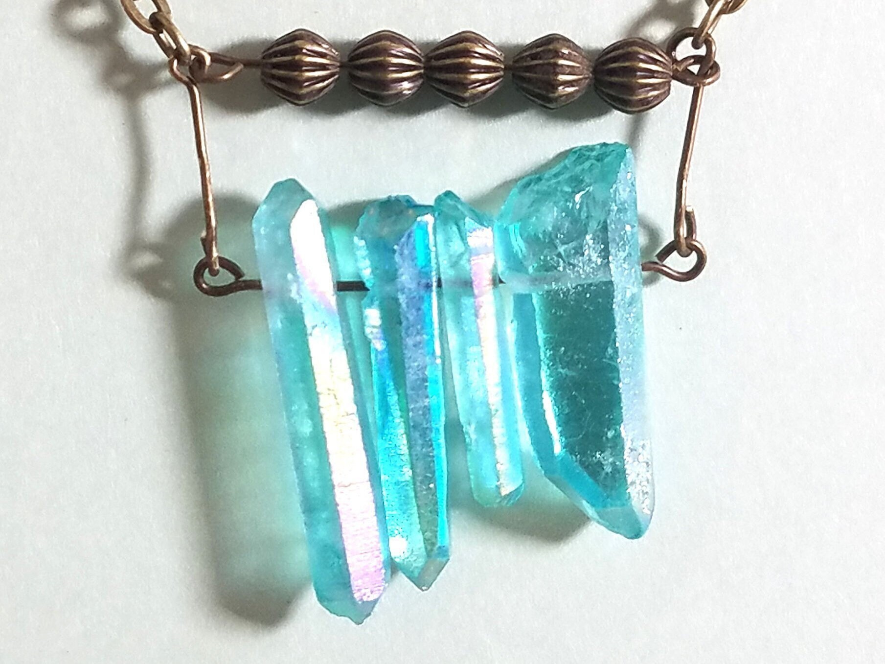 Vintage Art Deco Mit Blauen Heilquarzsteinen Halskette - Kristall Rohsteine Statement Geschenk Für Sie 2054 Vintage Art Deco Mit Blauen Heilquarzsteinen Halskette - Kristall Rohsteine Statement Geschenk Für Sie 2054 von StarBuckJewelry