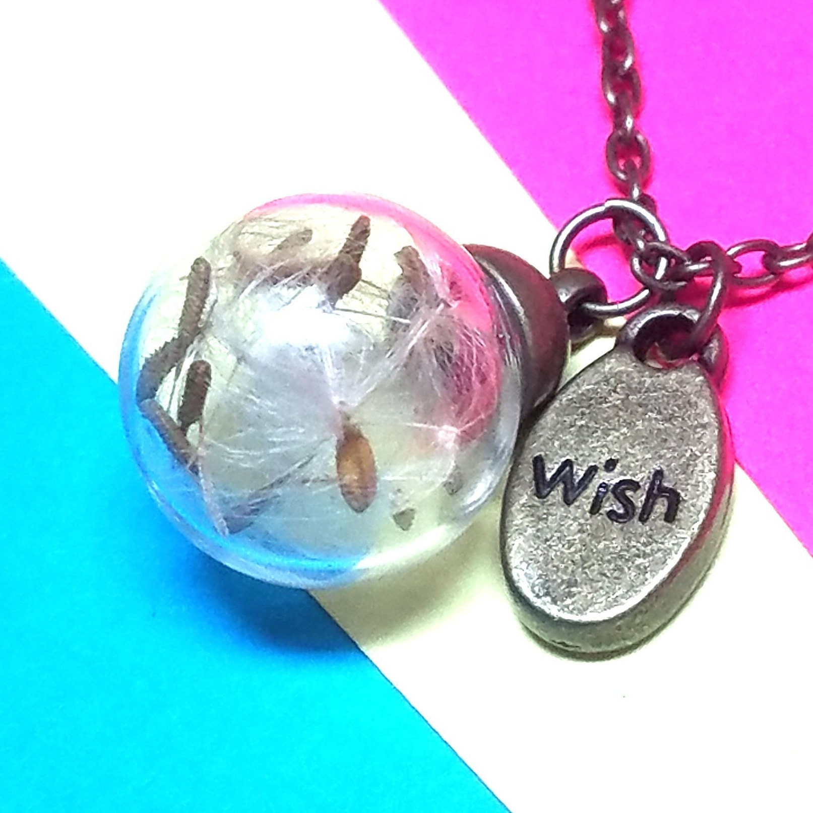 Vintage Handgemachte Glas Orb Pustezahn Silber Halskette - Personalisierte Geschenke Bestfriend Paare Jahrestag Vintage Handgemachte Glas Orb Pustezahn Silber Halskette - Personalisierte Geschenke Bestfriend Paare Jahrestag von StarBuckJewelry