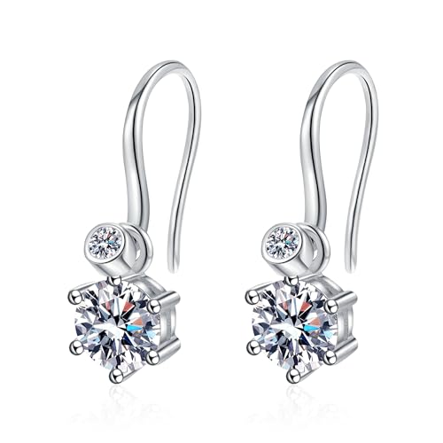 StarGems® 1.12cttw Moissanite 925 Silber Platinierte Ohrhänger EX107 von StarGems