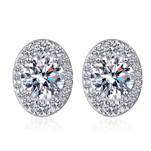 StarGems® Taubeneier 0,5ct×2 Moissanite 925 Silber Platinierte Ohrstecker EX037 von StarGems