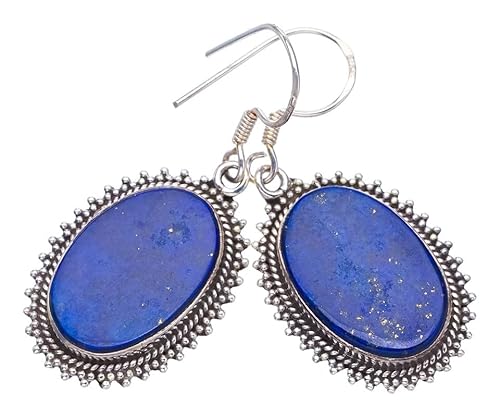 StarGems Natürlich Lapislazuli Handmade 925 Sterling Silver Ohrringe 1 3/4" F6731 von StarGems