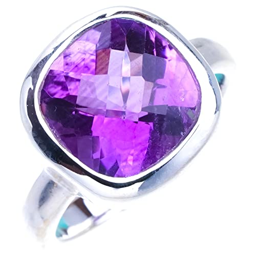 StarGems Natur Amethyst Handgefertigter Ring aus 925er Sterlingsilber 59 (19) A4584-9 von StarGems