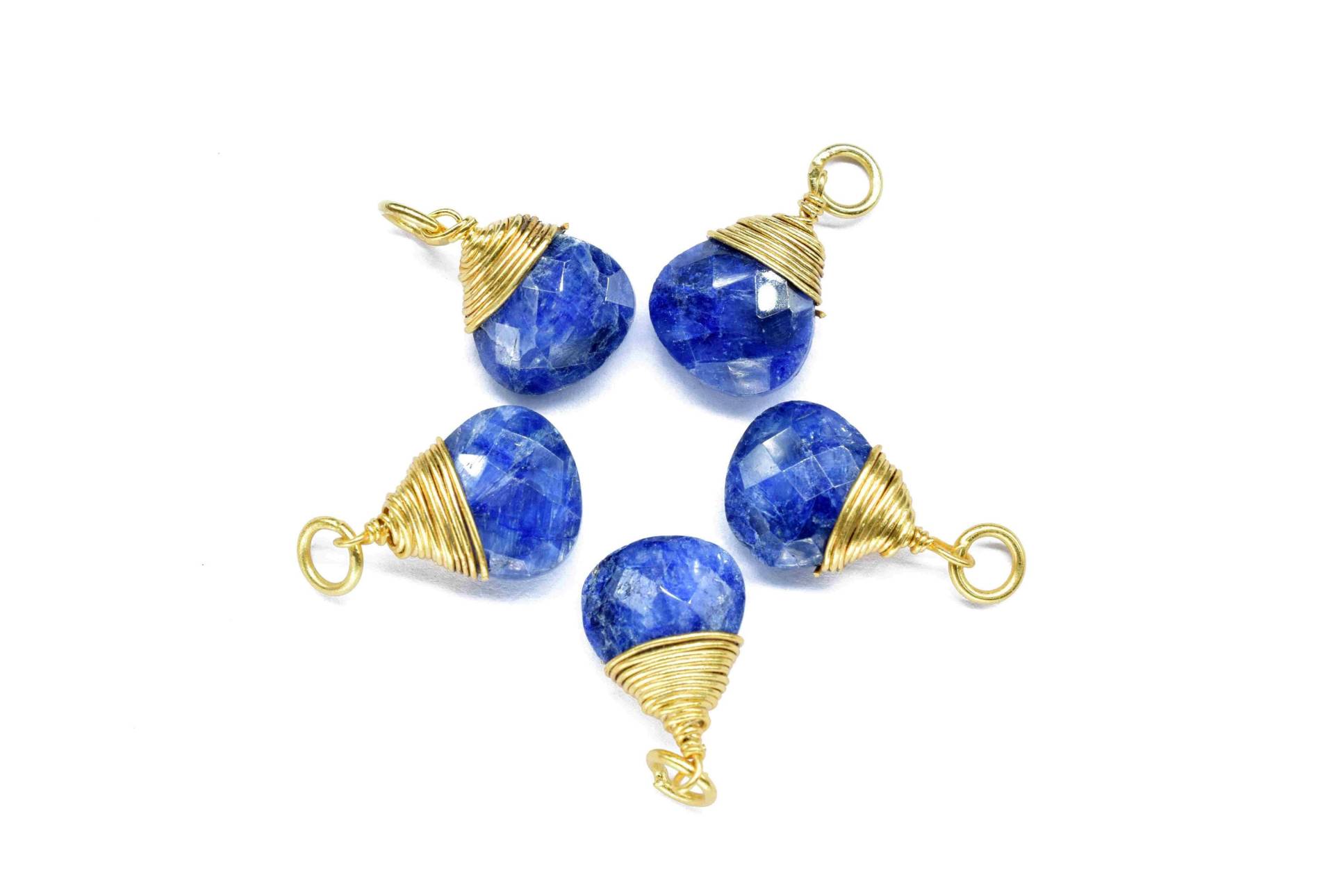 Blauer Saphir Facettierter Verbinder, Schleifenverbinder, Edelstein Wire Wrapped Anhänger, Schmuck Aus Blauem Saphir, Schmuck von StarGemsIN