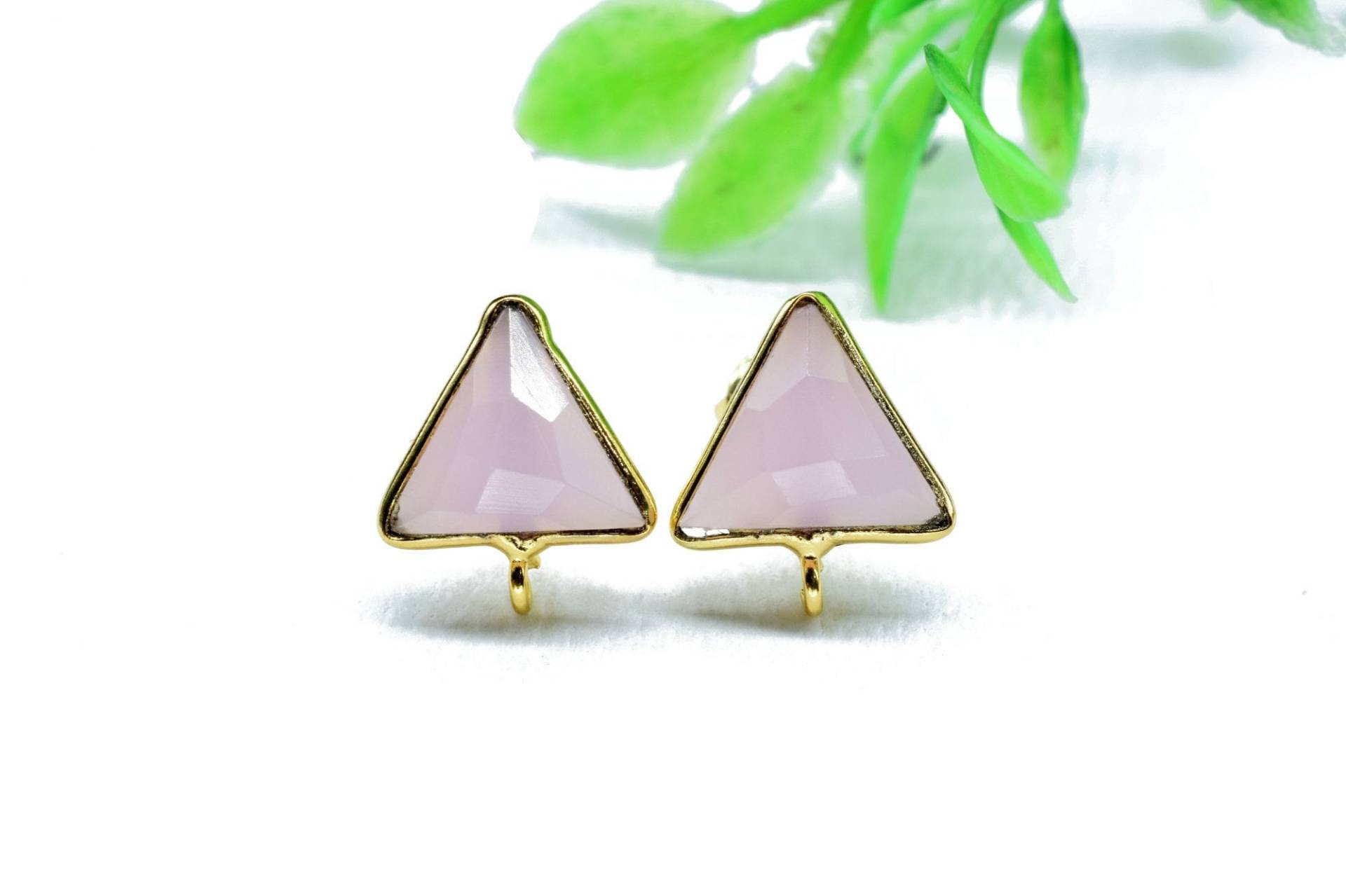 Rosa Chalcedon Ohrring Stecker, Schmuck Bastelbedarf, Ohrring Stecker Post Stud, Schmuckzubehör, Ohrring Herstellung Stecker, Rosa Quarz von StarGemsIN