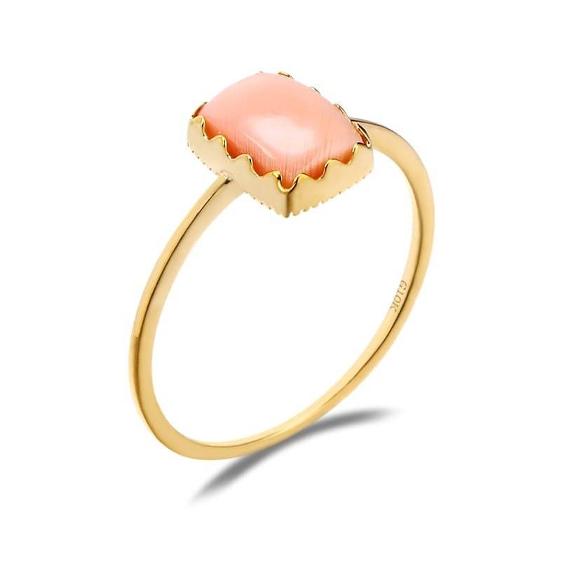 10K Gelbgold Natur Rosa Queen Conch Ring, Goldring Für Frauen, Handgemachtes Verlobungsgeschenk Frauen Sie von StarJewelryArt