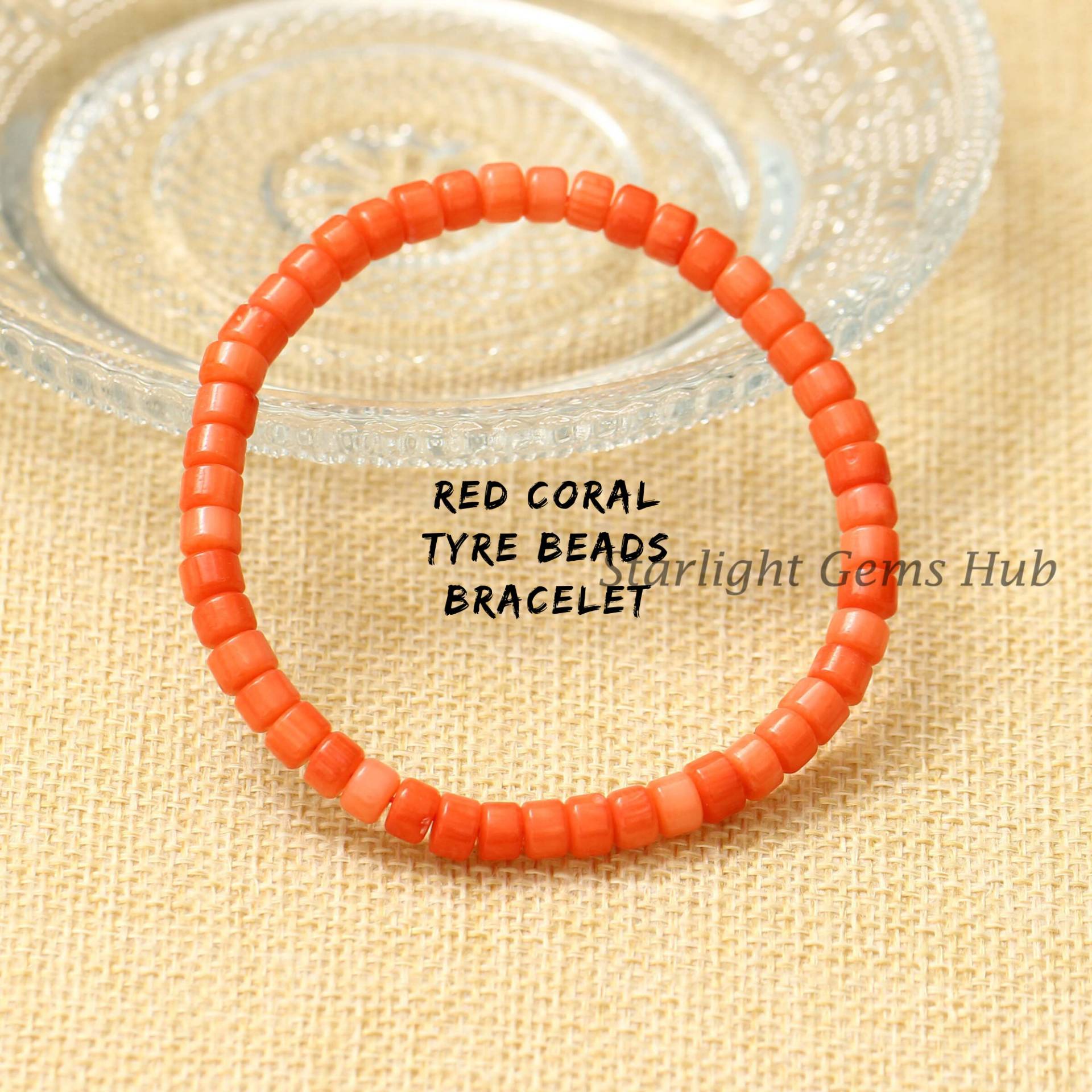 Ahornblatt Aaa Rote Koralle Perlen Armband-6mm Glatt Reifen Roten Edelstein Schmuck-Dehnbare Armband-Verstellbare Armband-Armband Für Männer-Frauen von StarLightGemsHub