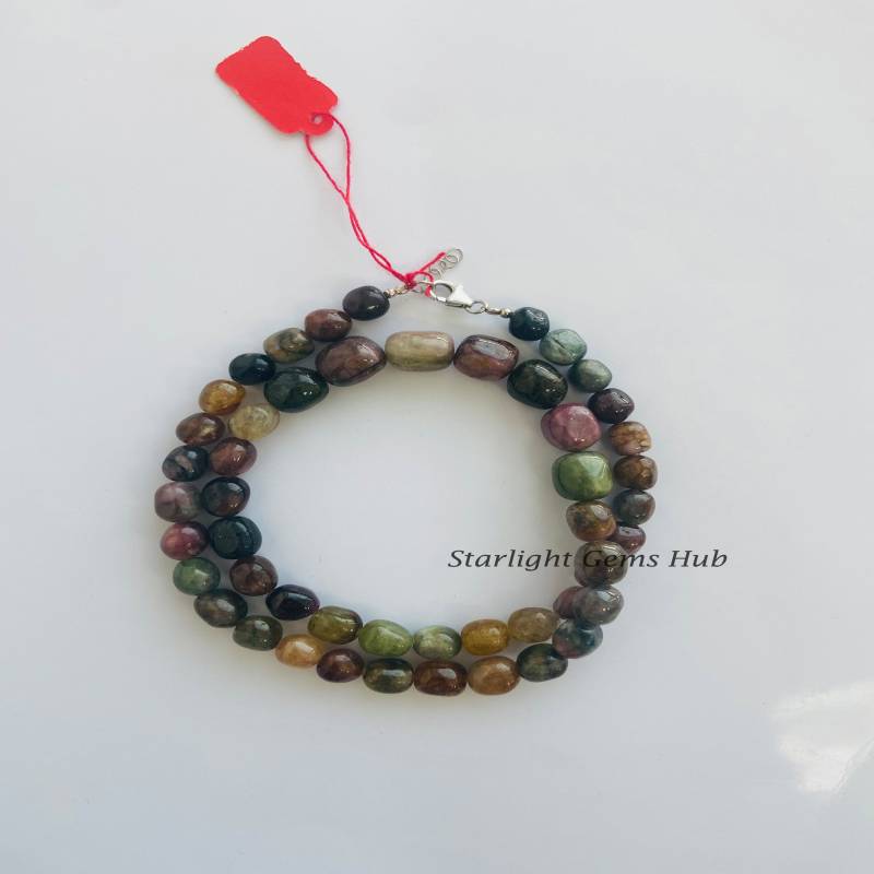 Multi Turmalin Perlen Halskette-Smooth Tumble Regenbogen Farbe Edelstein Perlen-Turmalin Schmuck Aaa Geschenke Für Sie von StarLightGemsHub