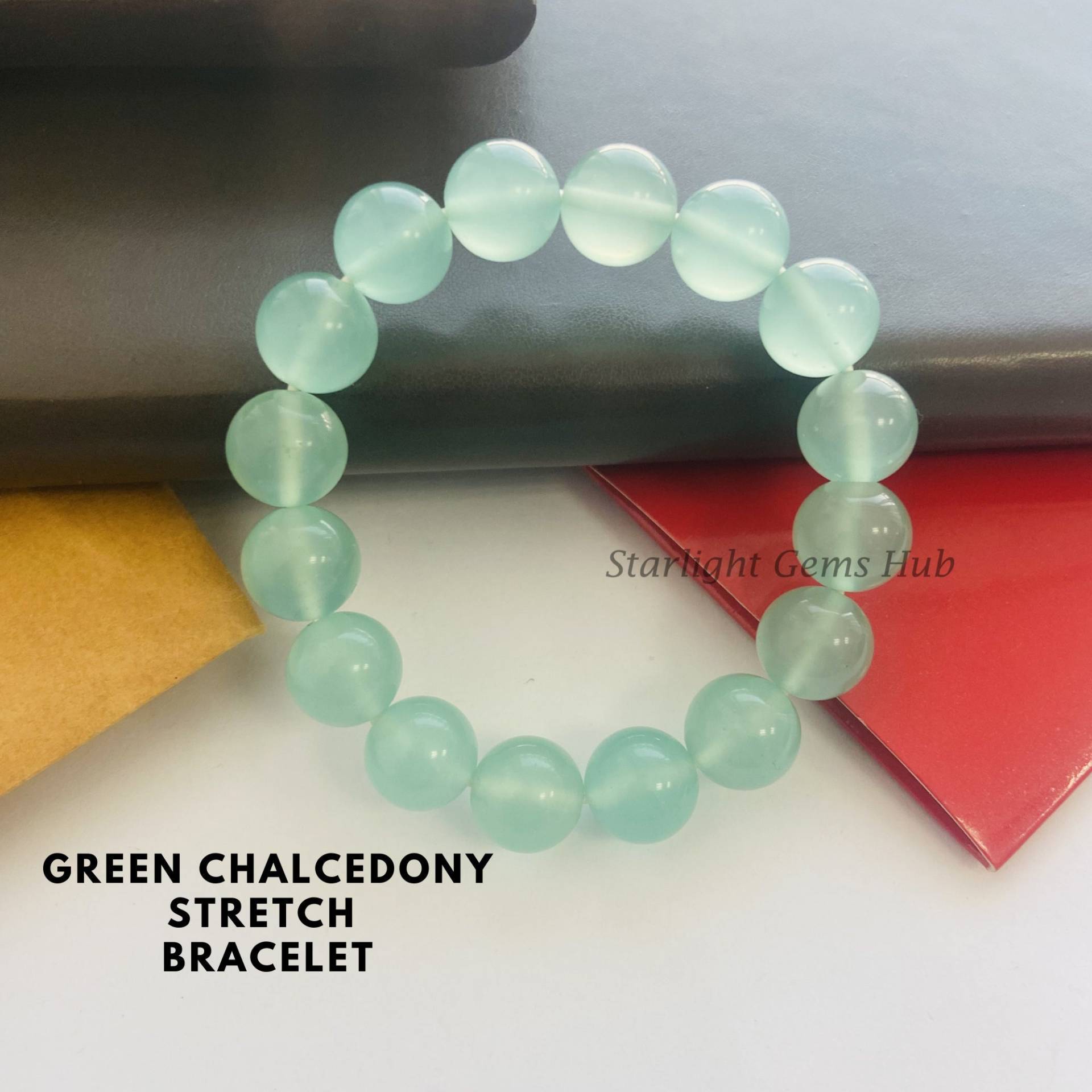 Grüner Chalcedon Stein Dehnbar Armband-12mm Glatte Runde Klobige Perlen Einstellbar Armband-Reinigung Stein-Positive Energie Stein-Geschenke Grüner Chalcedon Stein Dehnbar Armband-12mm Glatte Runde Klobige Perlen Einstellbar Armband-Reinigung Stein-Positive Energie Stein-Geschenke von StarLightGemsHub