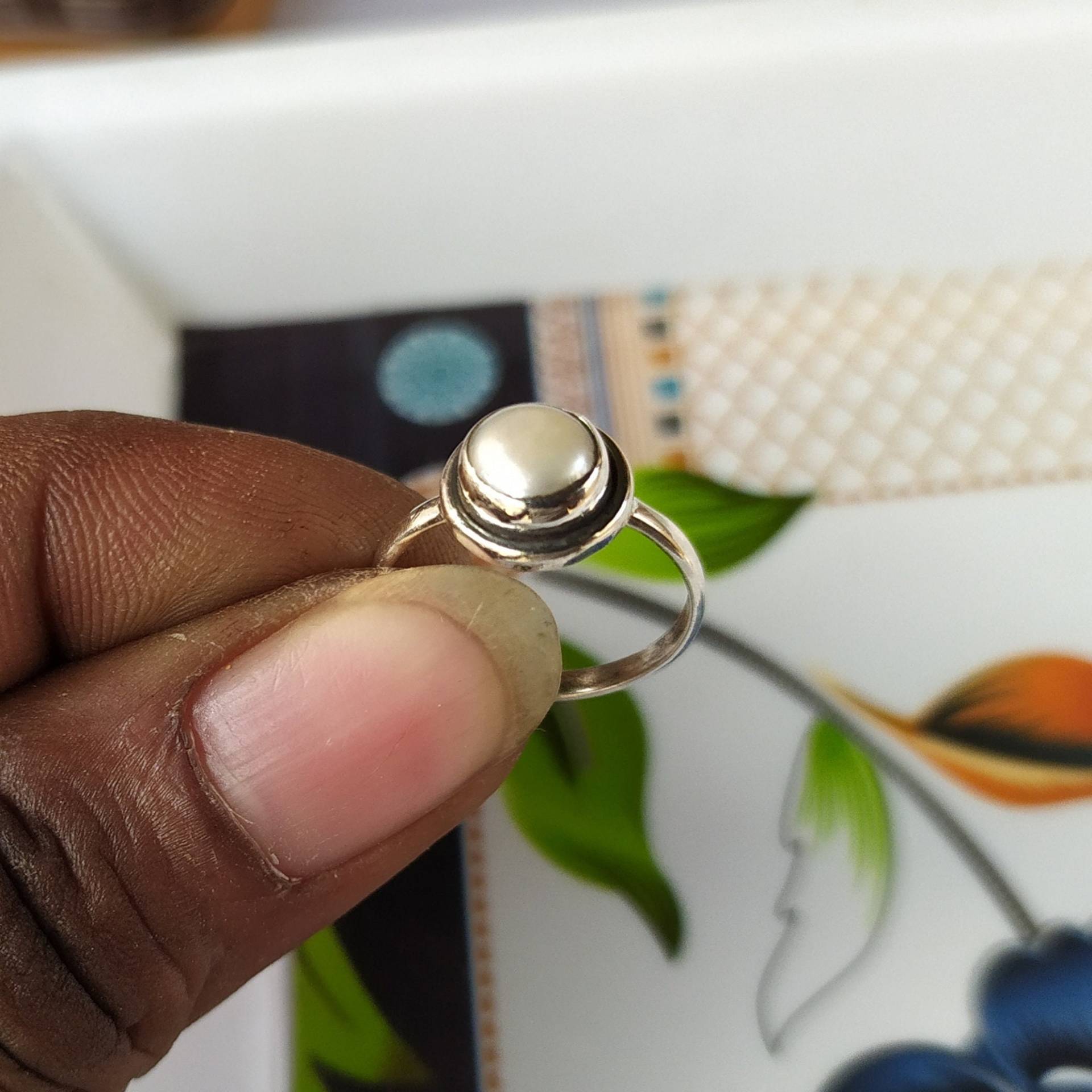 Natürliche Perle Ring-Handgemachter Silber Ring-925 Sterling Ring-Runde Süßwasser Ring-Geschenk Für Sie-Versprechen Ring-Juni Geburtsstein Natürliche Perle Ring-Handgemachter Silber Ring-925 Sterling Ring-Runde Süßwasser Ring-Geschenk Für Sie-Versprechen Ring-Juni Geburtsstein von StarMagicJewelry