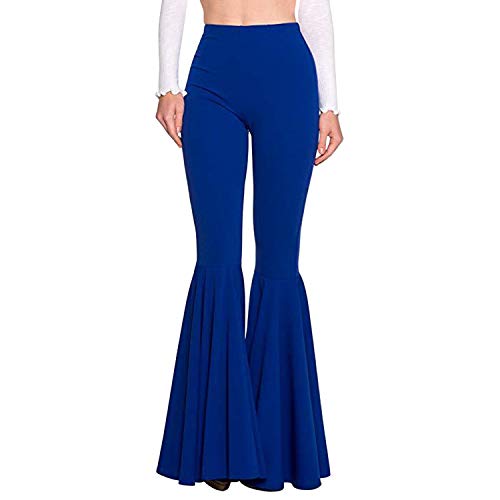 Damen Schlaghose Elastisch Hohe Taille Bell Bottom Hose Solide Farbe Slim Fit Flare Denim Hose von StarTreene