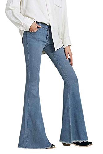 StarTreene Damen Jeanshose Schlaghose Bootcut Jeans Schlank Old-School Casual Stretch Denim Hosen, Größe 32-42 von StarTreene