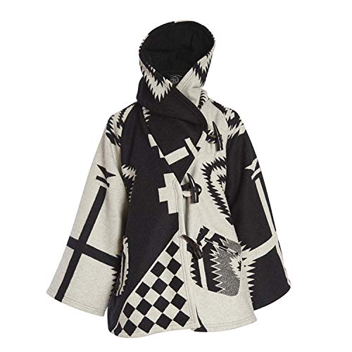 StarTreene Damen Windjacke Übergröße Bohemisch Vintage Winterjacke Warm Kapuzenpullover Breite Ärmel Lässig Mode Horn Schnallen Taschen von StarTreene