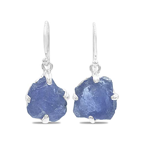 Starborn 10-20 Karat unbearbeiteter Tansanit Edelstein, Krappenfassung 925 Sterling Silber Ohrhänger Starborn 10-20 Karat unbearbeiteter Tansanit Edelstein, Krappenfassung 925 Sterling Silber Ohrhänger von Starborn