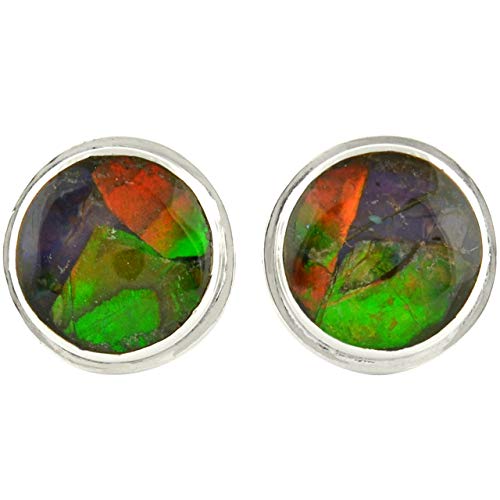 Starborn Ammolit runde Ohrstecker 9mm Sterling Silber Fassung von Starborn