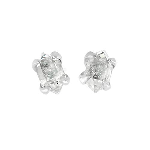 Starborn Herkimer Diamant-Quarz Bergkristall Naturbelassen 925 Sterling Silber Ohrstecker von Starborn