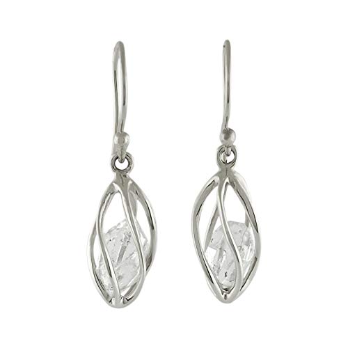 Starborn Herkimer Quarz Kristall in 925 Sterling Silber Spirale Ohrringe von Starborn