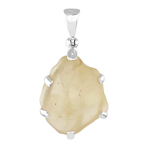 Starborn Libysches Wüstenglas Tektit 925 Sterling Silber Anhänger - mittlere Größe von Starborn