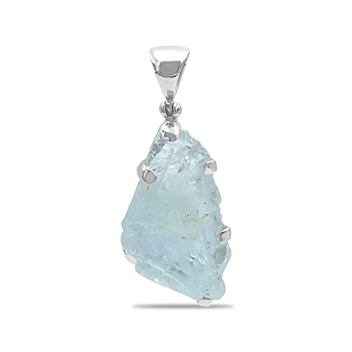 Starborn roher Aquamarin Kristall Anhänger in Sterling Silber - Large Starborn roher Aquamarin Kristall Anhänger in Sterling Silber - Large von Starborn