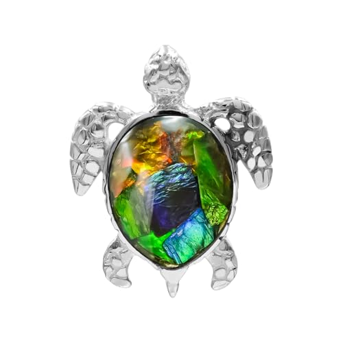 Starborn versteinerter Ammolit Meeresschildkröte Anhänger in 925 Sterling Silber Starborn versteinerter Ammolit Meeresschildkröte Anhänger in 925 Sterling Silber von Starborn