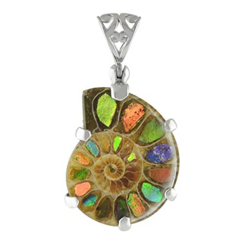 Ammolit Inlay Ammonit Anhänger Sterling Silber Filigran Ammolit Inlay Ammonit Anhänger Sterling Silber Filigran von StarbornEurope