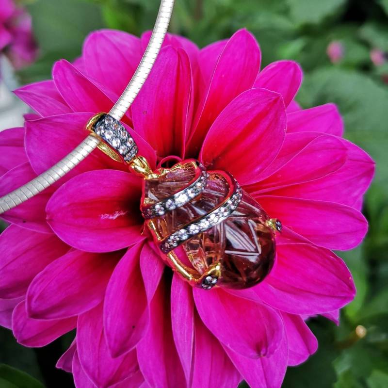 Geschnitzter Ametrin Anhänger Aus Sterling Silber Vergoldet Geschnitzter Ametrin Anhänger Aus Sterling Silber Vergoldet von StarbornEurope