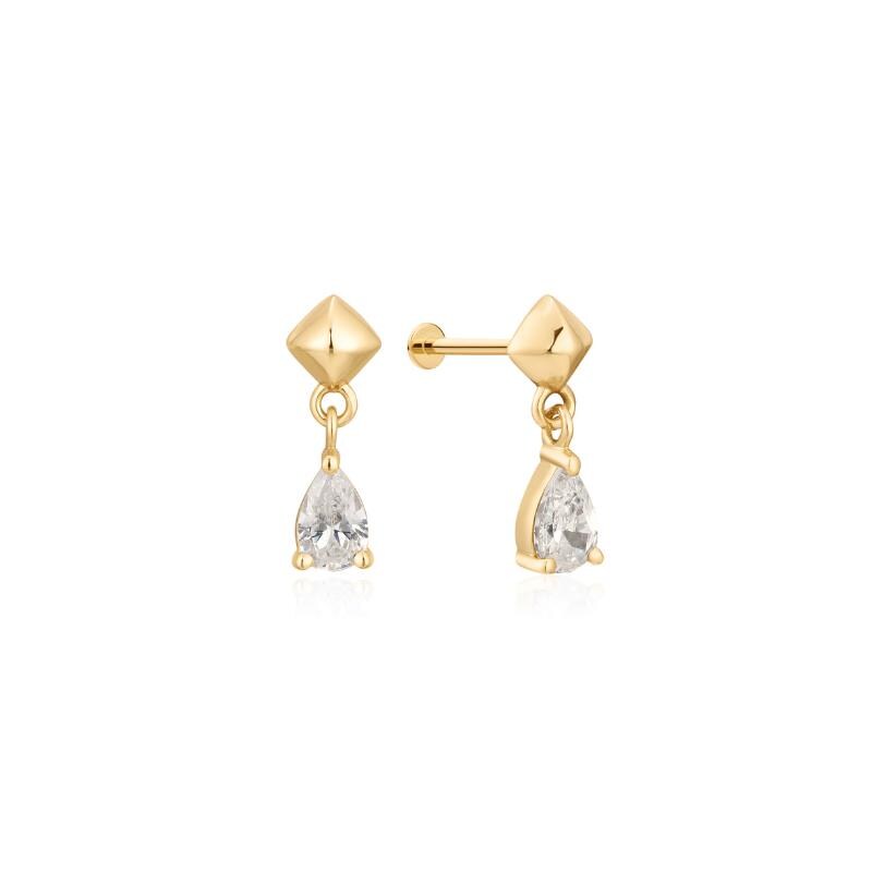 Geometric Flat Back Piercing Stud - 18K Gold Vermeil, Pear Cut Zirconia, Cartilage Earring For Helix, Tragus, Conch Minimalist Jewelry Geometric Flat Back Piercing Stud - 18K Gold Vermeil, Pear Cut Zirconia, Cartilage Earring For Helix, Tragus, Conch Minimalist Jewelry von StarbornJewelryShop