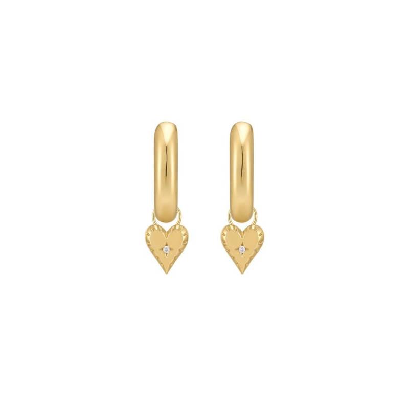 Personalized Hoops With Interchangeable Charms, 18K Gold Vermeil Over Recycled 925 Sterling Silver Personalized Hoops With Interchangeable Charms, 18K Gold Vermeil Over Recycled 925 Sterling Silver von StarbornJewelryShop