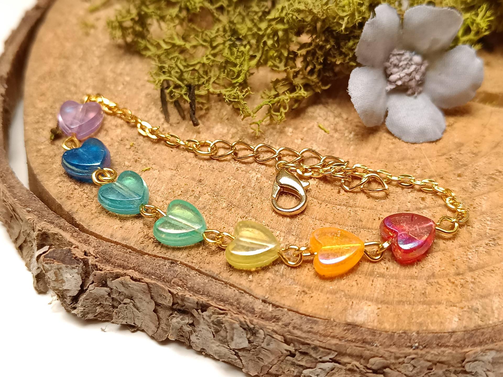 Armband Mit Herzen Regenboden von StarchildJewellery