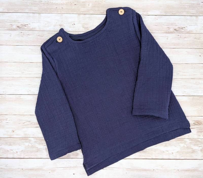 Musselinshirt Mit Knöpfen in Marineblau Langen Ärmeln von StarckeAnna