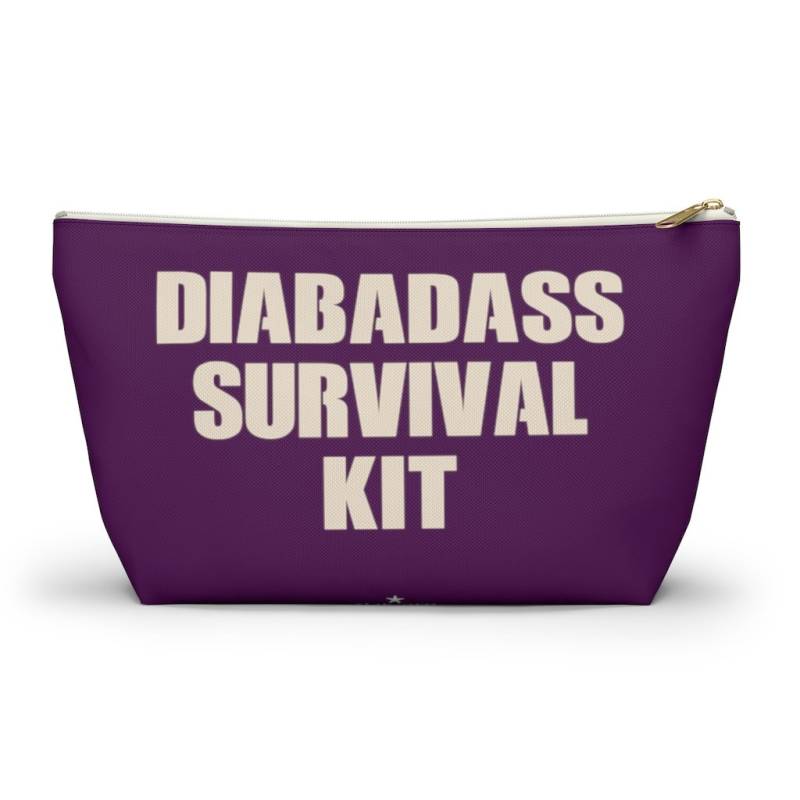 Diabadass Survival Kit Tasche, Diabetes Lustige Diabetiker Süße Tragetasche Geschenk, Lila Accessoire Reißverschluss Tasche Mit T-Bottom von Starcovedesign