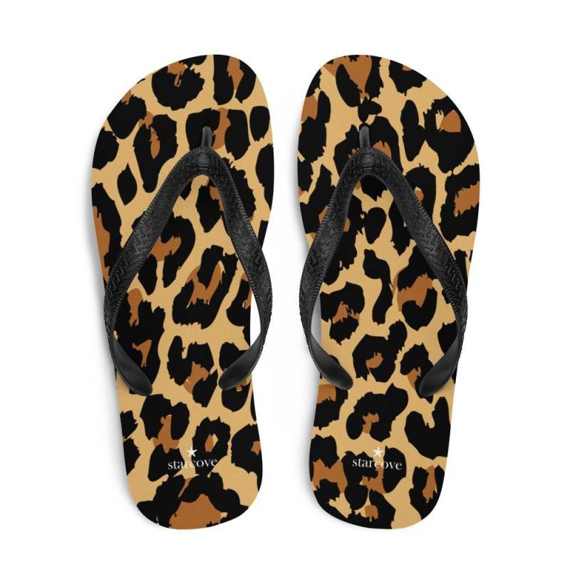 Leopard Print Flip Flops, Gepard Tier Bequeme Strand Sandalen Spaß Niedlich Designer Männer Frauen Schaum Hausschuhe Schuhe von Starcovedesign