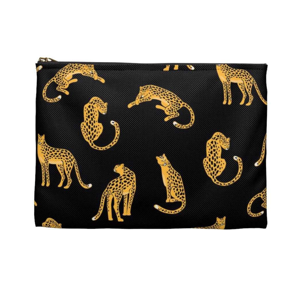 Leopardenmuster Reißverschlusstasche, Schwarz Gold Tier Jaguar Tiger Niedlich Make-Up Taschen Spaß Kosmetik Organizer Geschenke Ihre Frauen Münze von Starcovedesign
